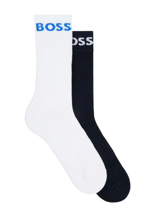 Lot de 2 paires de chaussettes hautes multicolores avec logo iconique