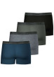 Thumbnail Lot de 4 boxers en coton multicolore chiné à coupe fermée et taille élastiquée - Image 2