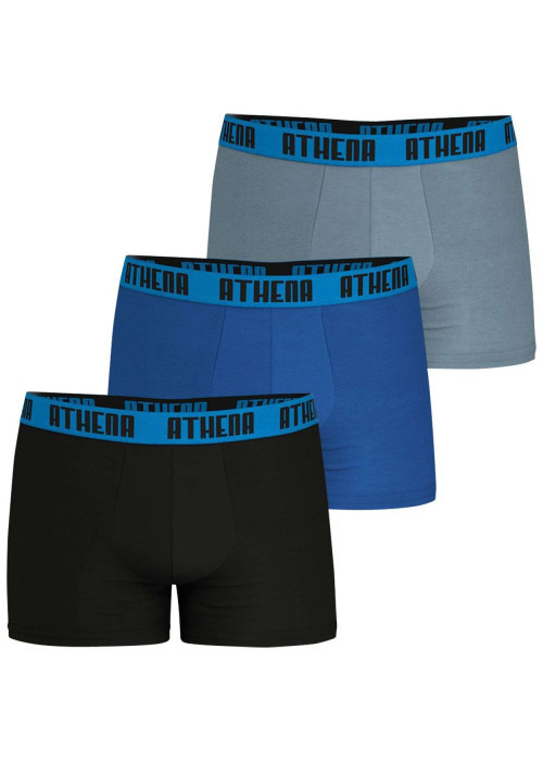 Lot de 3 boxers en coton multicolores unis à coupe fermée et taille élastiquée