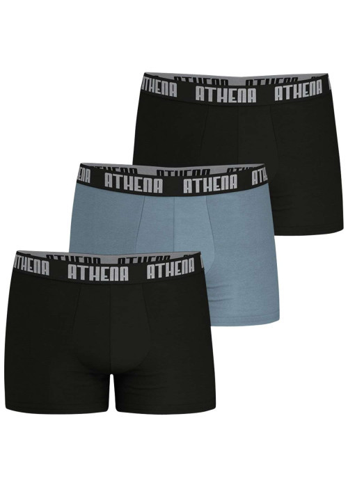 Lot de 3 boxers en coton multicolores unis à coupe fermée et taille élastiquée