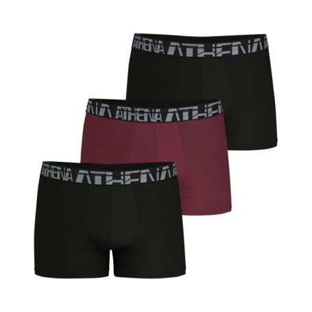 Lot de 3 boxers en coton multicolores unis à...