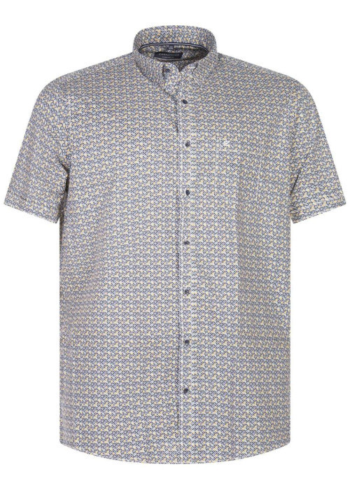 Chemise grande taille en coton multicolore abstrait avec une coupe regular fit