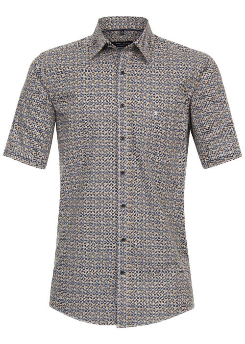 Chemise grande taille en coton multicolore imprimée avec une coupe droite