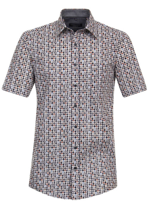 Chemise grande taille en coton multicolore imprimée avec une petite poche