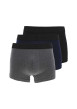 Thumbnail Lot de 3 Boxers classique en coton noir gris et marine uni avec une coupe fermée