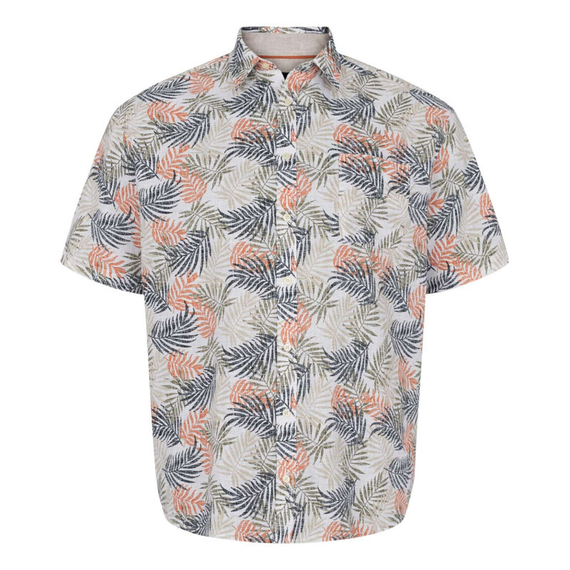 North 56°4 - Chemise En Partie En Lin Multicolore Imprimée à Coupe Droite Et Un Col Français - Multicolore North 56°4 - Chemise En Partie En Lin Multicolore Imprimée à Coupe Droite Et Un Col Français - Multicolore