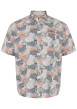 Thumbnail Chemise en partie en lin multicolore imprimée à coupe droite et un col français