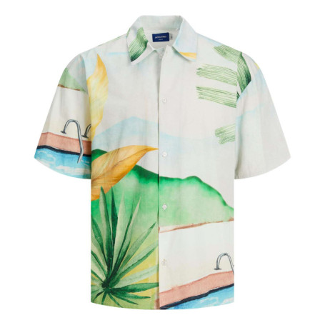Chemise en coton multicolore imprimé avec coupe...