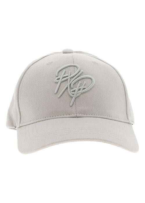 Casquette strapback en coton grise unie avec le logo de la marque brodé
