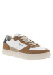 Thumbnail Baskets multisport en cuir blanches et beiges à senelle plate et à lacets plats - Image 3