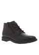 Thumbnail Bottines en cuir marron à semelle à talon plat et à lacets et zip latéral - Image 3