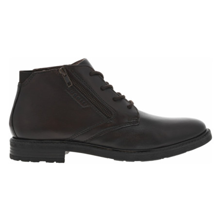 Bottines en cuir marron à semelle à talon plat...