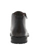 Thumbnail Bottines en cuir marron à semelle à talon plat et à lacets et zip latéral - Image 6