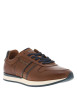 Thumbnail Sneakers en cuir cognac à semelle à talon plat, à lacets et empiècement - Image 3