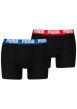 Thumbnail Lot de 2 Boxers classiques en coton unis noirs avec nom de la marque