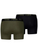 Thumbnail Lot de 2 Boxers classiques en coton unis noir et kaki avec une taille élastique - Image 2
