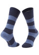 Thumbnail Lot de 2 paires de chaussettes hautes en coton mélangé bleues à rayures - Image 2