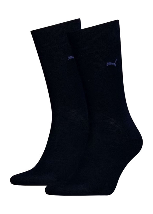 Lot de 2 paires de chaussettes noires unies avec une coupe haute