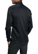 Thumbnail Chemise noire unie coupe slim fit col américain et à manches longues - Image 4