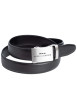 Thumbnail Ceinture en coton noire unie avec extrémité en pointe et logo embossé - Image 3