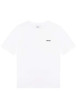 Thumbnail T-shirt blanc uni avec une coupe droite à col rond et logo iconique
