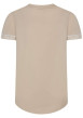 Thumbnail T-shirt beige uni avec une coupe droite à col rond et liseré - Image 2