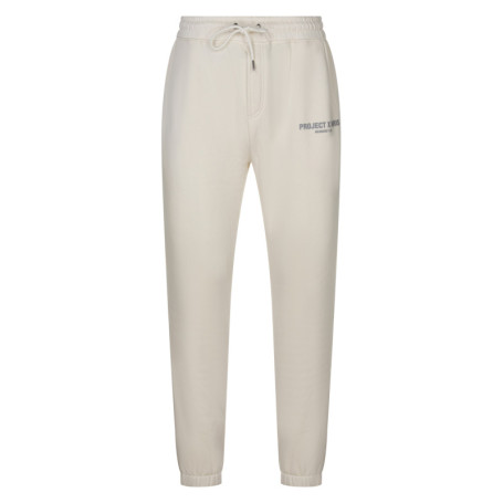 Pantalon écru uni avec une coupe droite avec...