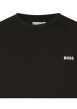 Thumbnail T-shirt noir uni avec une coupe droite à col rond et nom iconique - Image 3