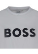 Thumbnail T-shirt blanc uni avec une coupe droite à col rond et nom de la marque - Image 3