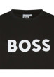 Thumbnail T-shirt noir uni avec une coupe droite à col rond et nom iconique - Image 3