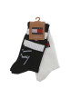 Thumbnail Lot de 2 paires de chaussettes hautes en coton mélangé noires unies avec logo