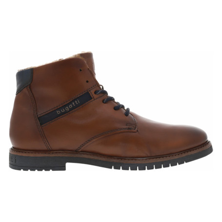 Bottines en cuir cognac à semelle à talon plat...