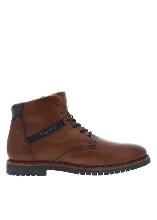 Bottines en cuir cognac à semelle à talon plat avec une doublure intérieure - Image 2