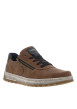 Thumbnail Sneakers cognac à semelle plate beige et à lacets plats bleu marine - Image 3