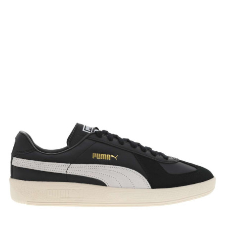 Sneakers Puma en cuir de vachette noires et à...