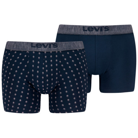 Lot de 2 Boxers classique en coton marine uni...