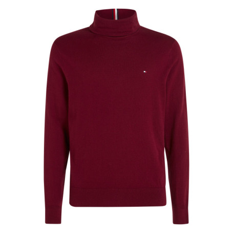 Pull en coton biologique mélangé bordeaux en...