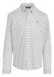 Thumbnail Chemise en coton blanche imprimée avec une coupe ajustée et un col américain