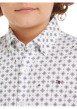 Thumbnail Chemise en coton blanche imprimée avec une coupe ajustée et un col américain - Image 3