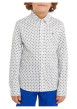 Thumbnail Chemise en coton blanche imprimée avec une coupe ajustée et un col américain - Image 4