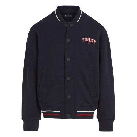 Bomber en coton marine uni avec une coupe...