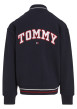Thumbnail Bomber en coton marine uni avec une coupe droite et un col bomber - Image 2