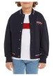 Thumbnail Bomber en coton marine uni avec une coupe droite et un col bomber - Image 4