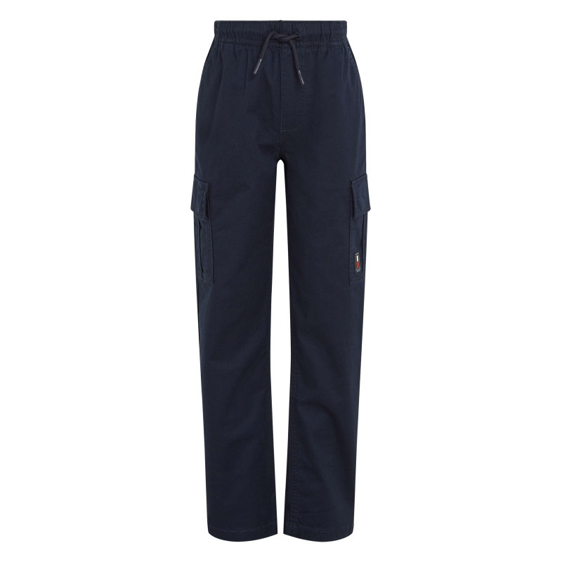 Tommy Hilfiger - Pantalon Cargo En Coton Marine Uni Avec Une Coupe Regular Fit - Marine Tommy Hilfiger - Pantalon Cargo En Coton Marine Uni Avec Une Coupe Regular Fit - Marine