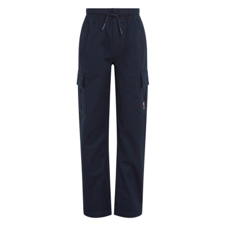 Pantalon Cargo en coton marine uni avec une...