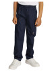 Thumbnail Pantalon Cargo en coton marine uni avec une coupe regular fit - Image 4