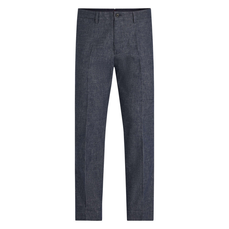 Tommy Hilfiger - Pantalon Chino Marine Chiné Avec Une Coupe Slim Et Un Style 4 Poches - Marine