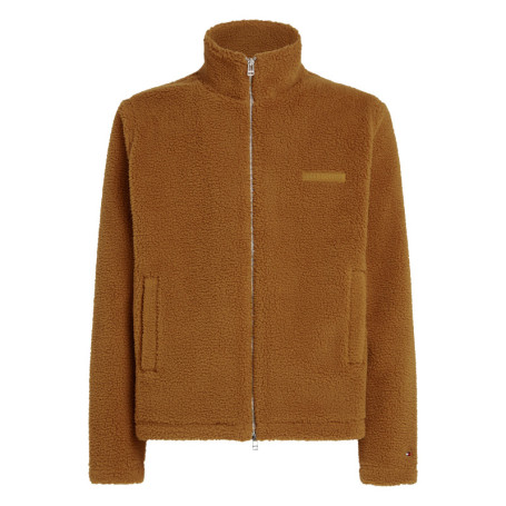 Sweat polaire zippé camel uni avec une coupe...