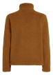 Thumbnail Sweat polaire zippé camel uni avec une coupe droite et un col montant - Image 2
