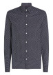 Thumbnail Chemise en coton marine à petits pois avec une coupe ajustée et un col français